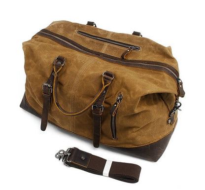 WaxTraveller™ XL canvas travel bag weekender ladies men made of waxed canvas & leather