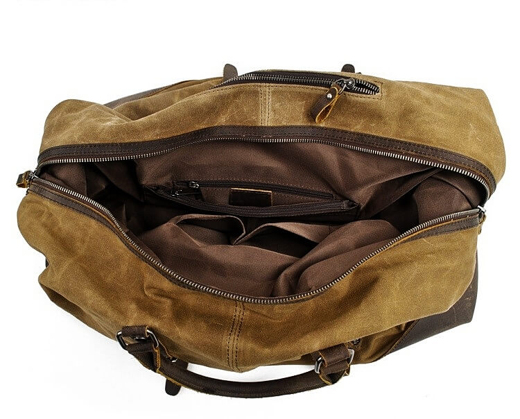 WaxTraveller™ XL canvas travel bag weekender ladies men made of waxed canvas & leather