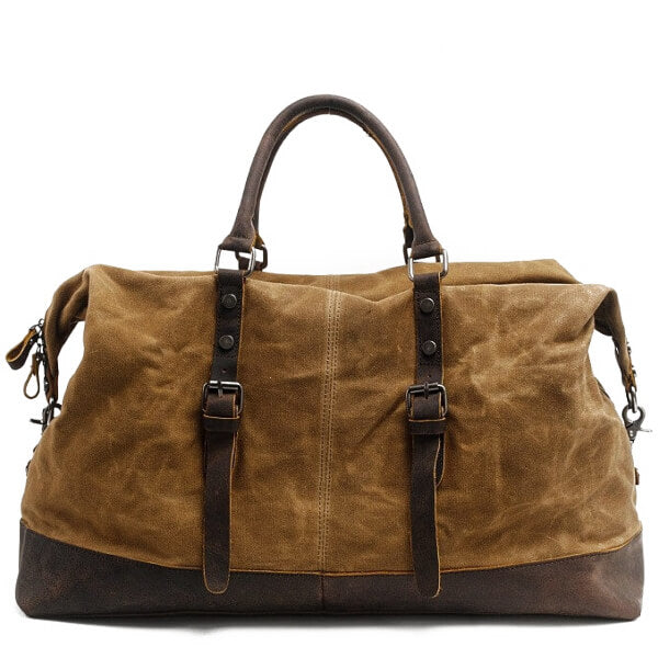 WaxTraveller™ XL canvas travel bag weekender ladies men made of waxed canvas & leather