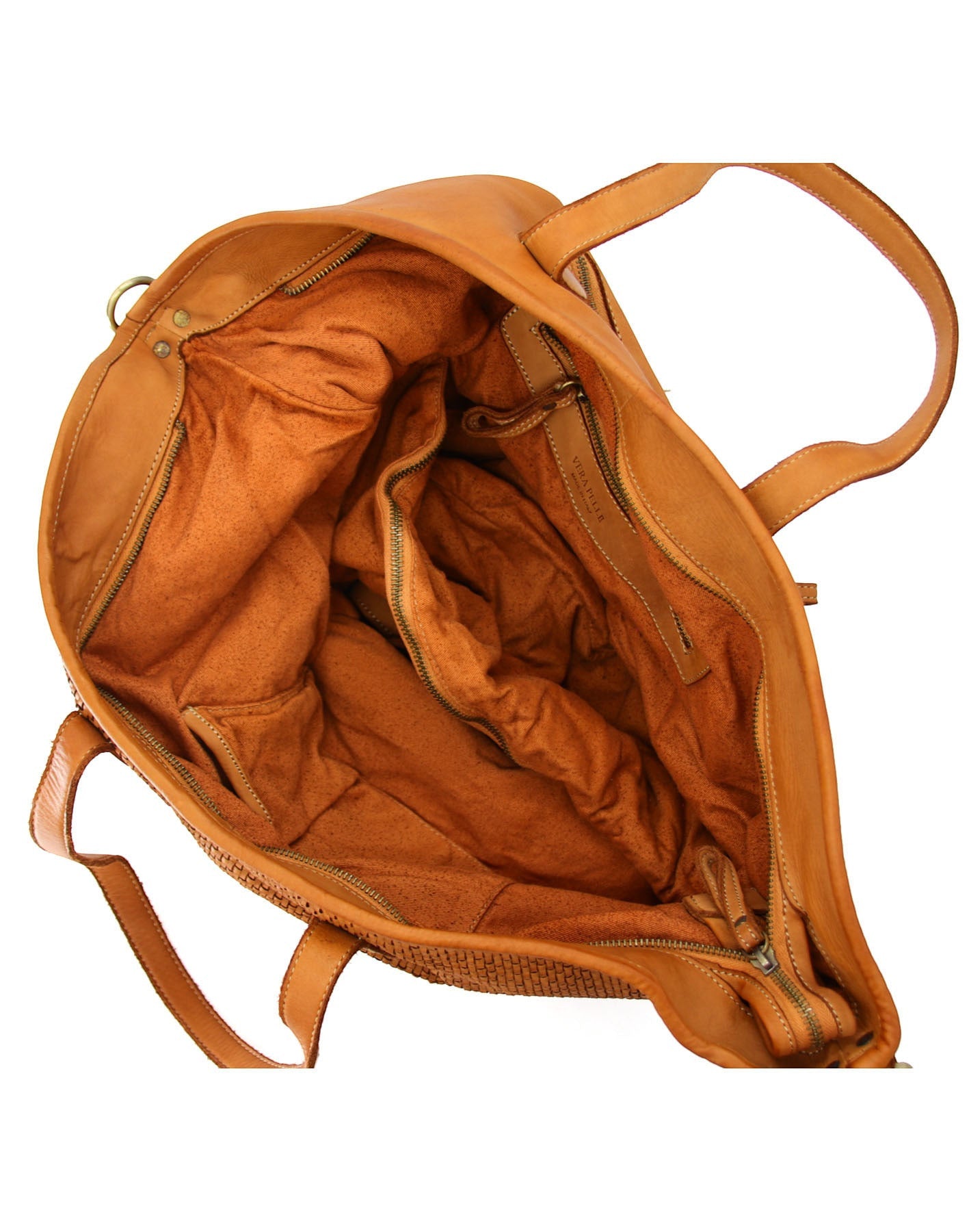 MILANO ● Große Leder Shopper Tasche in Trapezform – Geflochtenes Design & A4 Format Sacktaschen.com
